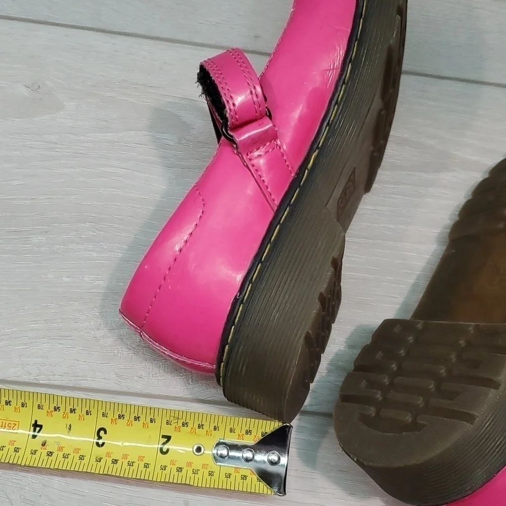 Dr.Martens Kids Girls Pink Tractor Platform Chunky Clogs Loafer shoes sz 2